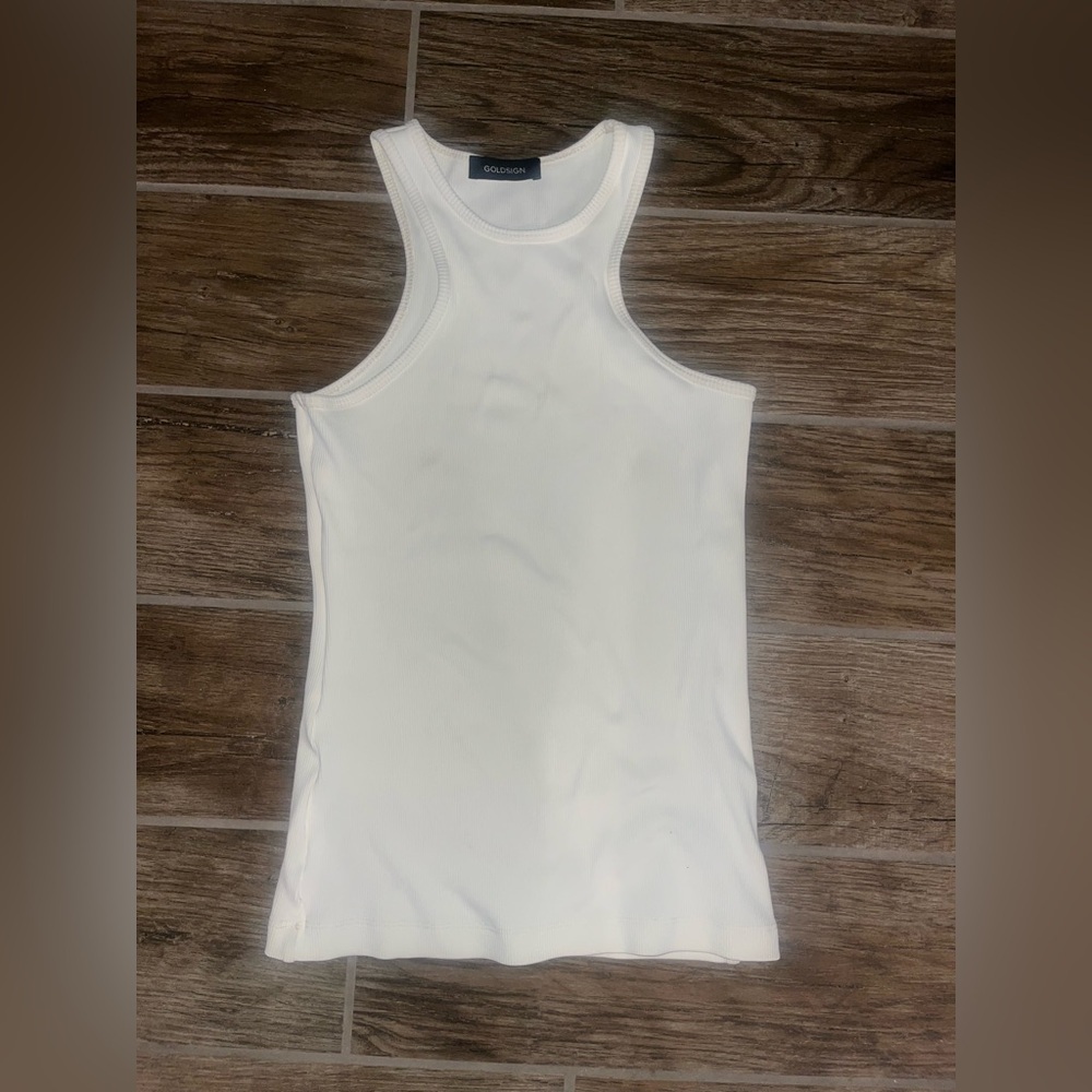 Goldsign women’s white ribbed tank - Picture 2 of 6